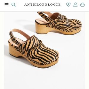 Anthropologie Zebra Print Mules